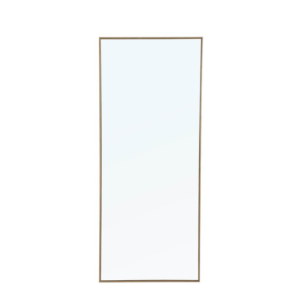 Elegant Decor Metal Frame Rectangle Mirror 30 Inch Brass MR4085BR